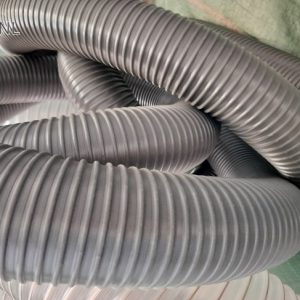 ống hút bụi gân nhựa dạng ruột gà màu xám đen phi 300 Trung quốc