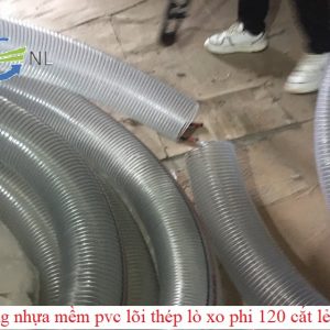 Cắt lẻ ống nhựa PVC lõi thép lò xo phi 120