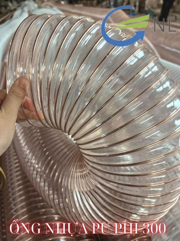 Ống nhựa PU lò xo đàn hồi phi 300 lõi thép mạ đồng