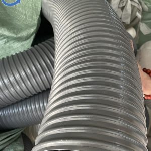 Ống ruột gà gân nhựa pvc màu xám đen