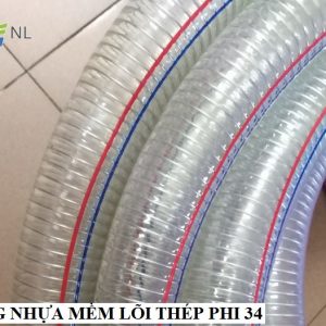 Ống nhựa mềm PVC lõi thép lò xo phi 34